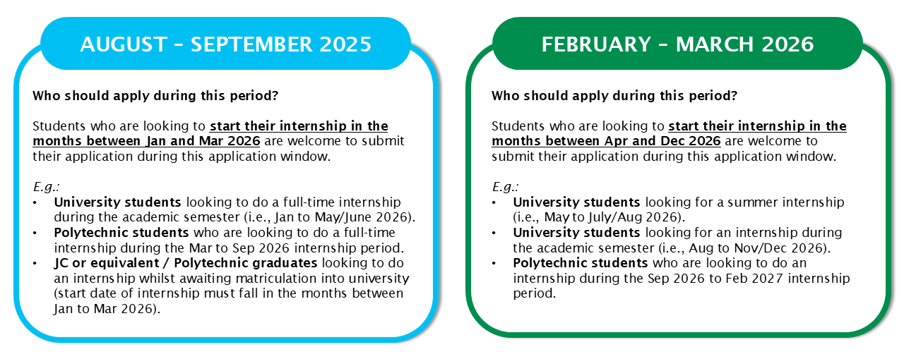 GovTech internship timelines 2025