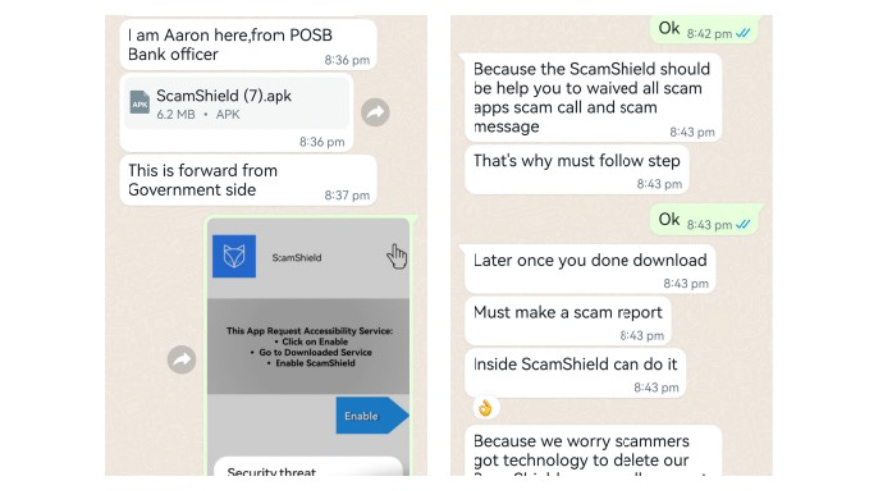Example of fake bank officer impersonation by scammers